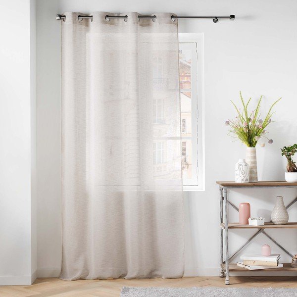 Dramblio kaulo spalvos iš šydo permatoma užuolaida 140x240 cm Carlin – douceur d'intérieur-image-2