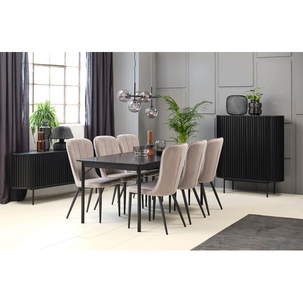 Spintelė juodos spalvos iš ąžuolo 125x110 cm Siena – Unique Furniture-image-2