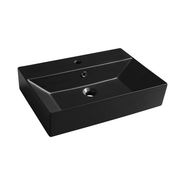 Iš keramikos praustuvas juodos spalvos 60x42 cm Sistema – Sapho