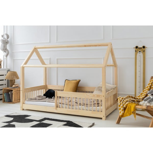 Naminė iš pušies masyvo vaikiška lova natūralios spalvos 90x180 cm Mila MBW – Adeko-image-1
