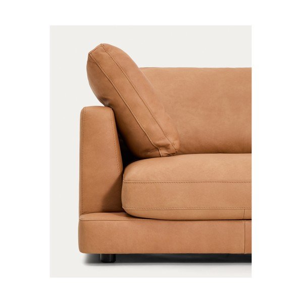 Rudos spalvos sofa iš odos 390 cm Gala – Kave Home-image-4
