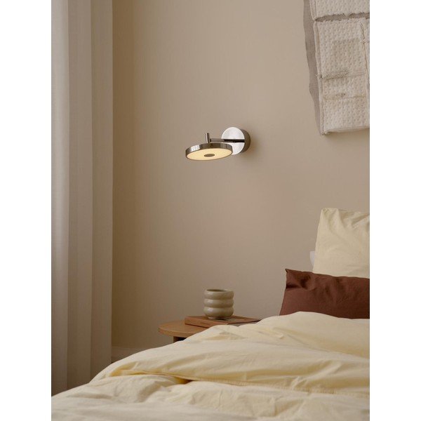 Blizgios sidabrinės spalvos sieninė lempa LED su sulankstoma konstrukcija/su pritemdymo funkcija su kištuku ø 15 cm Asteria Wall Short – UMAGE-image-1