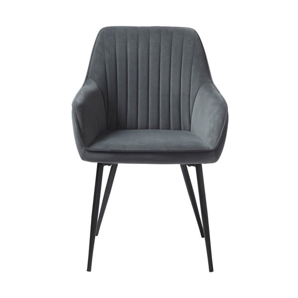 Pilkos spalvos iš audinio valgomojo kėdžių komplektas su porankiais 2 vnt. Nolan Stripe – Unique Furniture-image-1