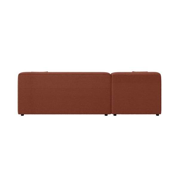 Raudonos plytų spalvos iš kordinio velveto kampinė sofa (su kairiuoju kampu/su gultu) Martin – Ropez-image-4