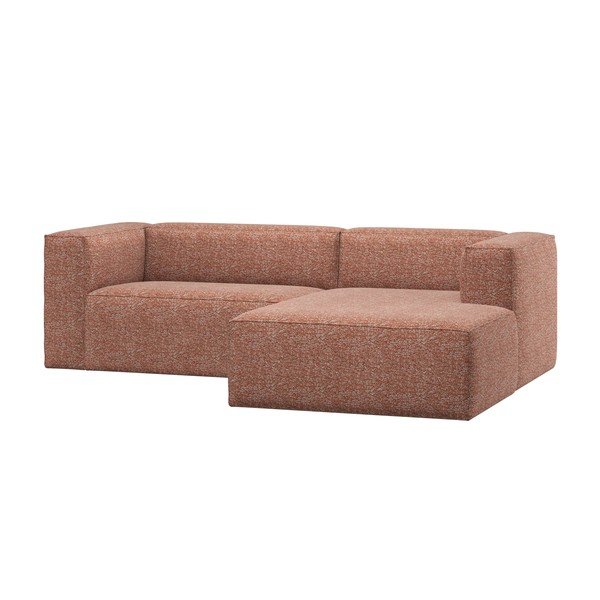 Pilkai rožinės spalvos kampinė sofa (su dešiniuoju kampu/su gultu) Bean – WOOOD