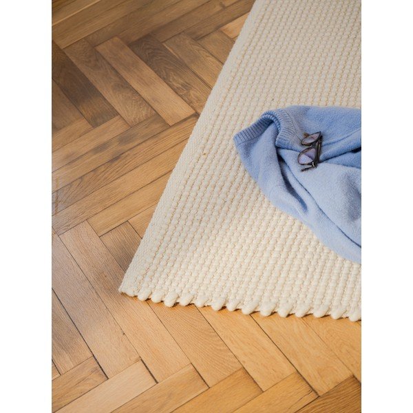 Rankų darbo smėlio spalvos iš vilnos kilimas 80x170 cm Talo – noo.ma-image-4