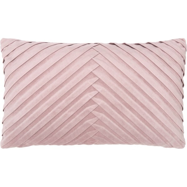 Rožinis aksominis dekoratyvinis pagalvės užvalkalas Westwing Collection Lucie, 30 x 50 cm