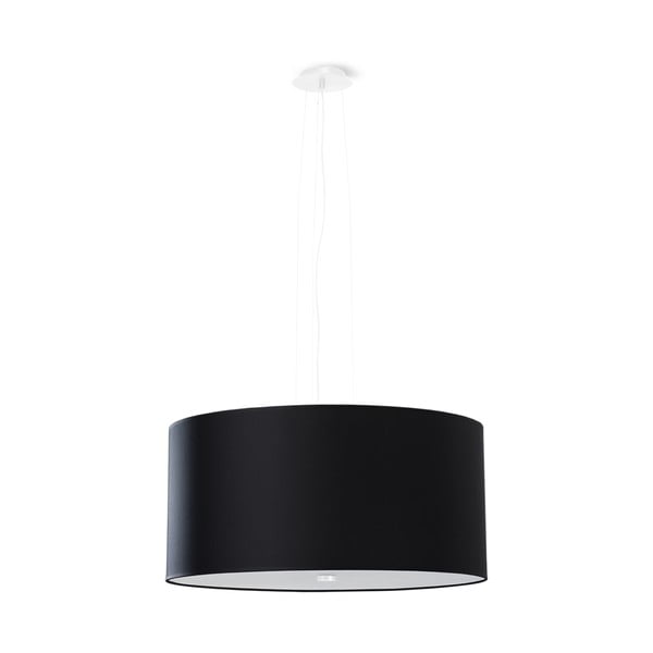 Kabantis šviestuvas juodos spalvos ø 50 cm su tekstiliniu gaubtu Volta – Nice Lamps