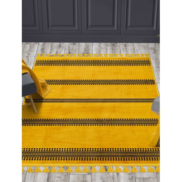 Geltonas plaunamas kilimas 120x80 cm - Vitaus-image-1