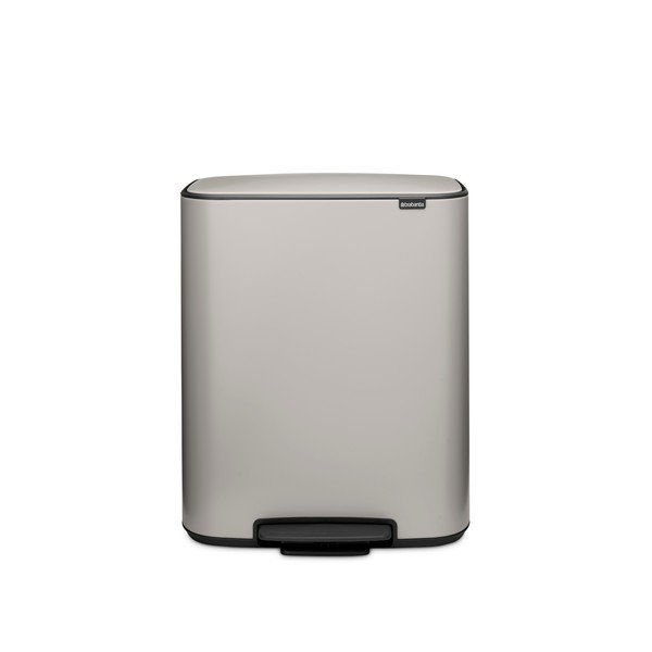 Šviesiai pilkos spalvos iš plieno šiukšliadėžė su pedalu 60 l Bo – Brabantia-image-4