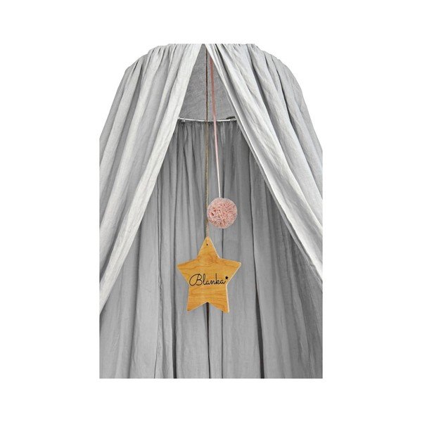 Pilkos spalvos lininis baldakimas virš vaikiškos lovytės BELLAMY Stone Grey, ilgis 260 cm-image-2