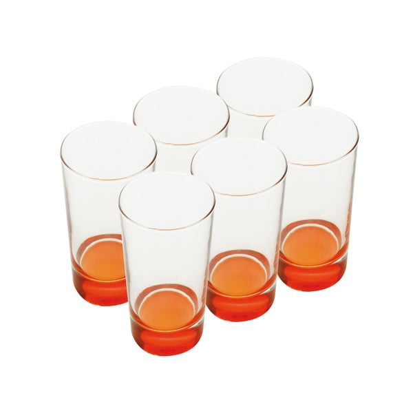 Stiklainių rinkinys, 460 ml, oranžinės spalvos