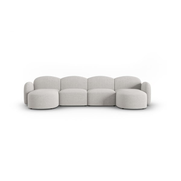 Kampinė sofa šviesiai pilkos spalvos Blair – Micadoni Home