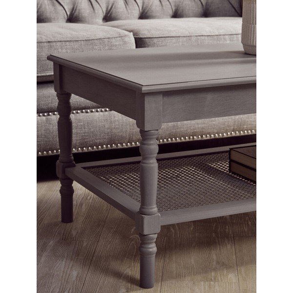 Pilkos spalvos kavos staliukas 60x120 cm Heritage – Premier Housewares-image-2