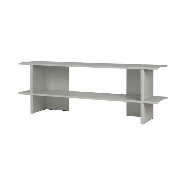 Šviesiai pilkos spalvos iš metalo pastatoma lentyna 160x57x37 cm Hes – noo.ma