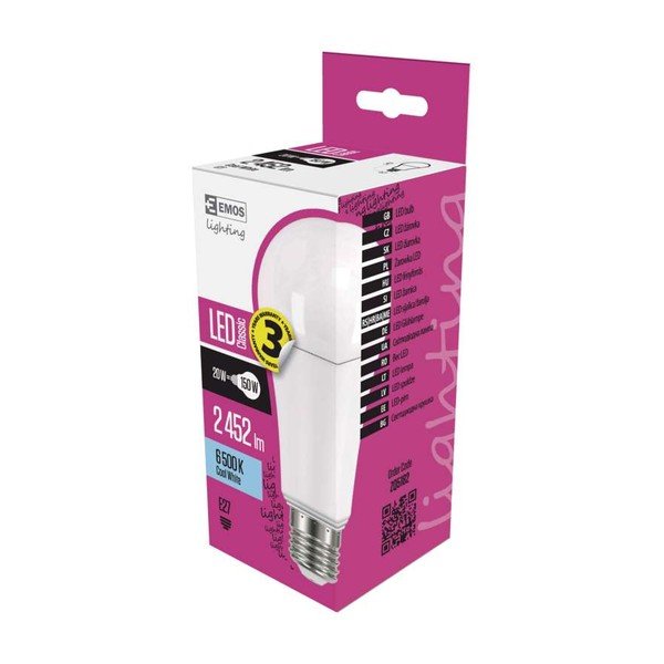 LED lemputė EMOS Classic A67 Cold White, 20W E27-image-1