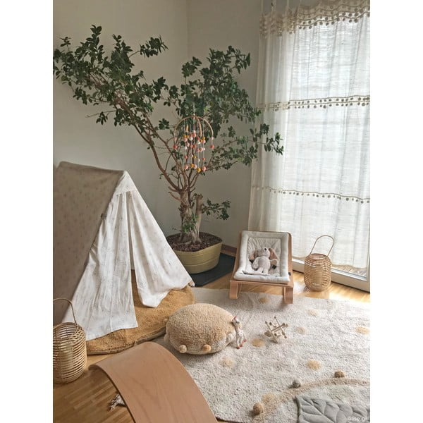 Skalbiamas/rankų darbo iš medvilnės vaikiškas kilimas ochros spalvos/kreminės spalvos 120x160 cm Hippy Dots Honey – Lorena Canals-image-3