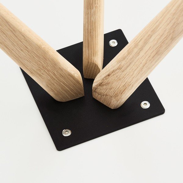 Baltas žurnalinis staliukas su ąžuolinėmis kojomis Furnhouse Life, Ø 40 cm-image-1