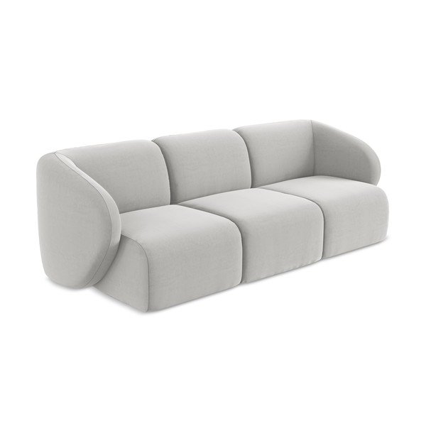 Šviesiai pilkos spalvos sofa iš velveto 244 cm Lani – Makamii-image-2
