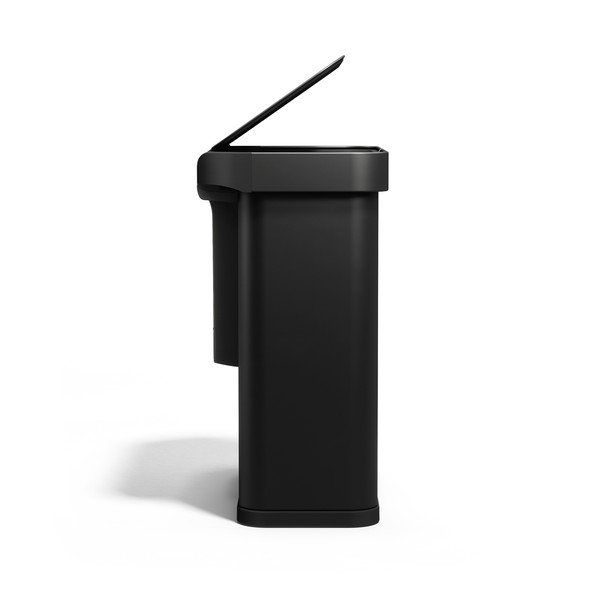 Juodos spalvos iš plieno šiukšliadėžė 34+24 l rūšiavimui/bekontaktė Dual Sensor – simplehuman-image-4