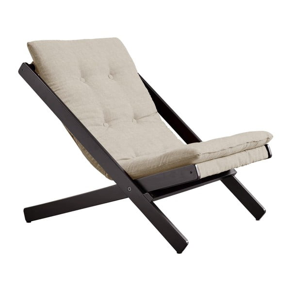Karup Design Boogie juodas/lininis smėlio spalvos sulankstomas fotelis