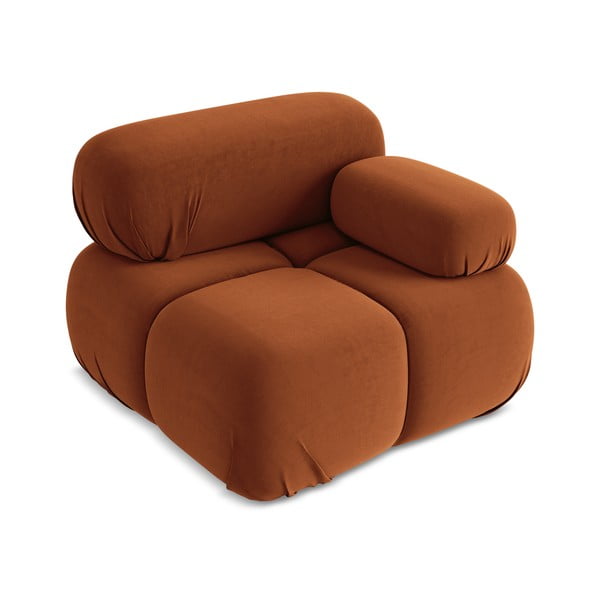 Oranžinės spalvos iš velveto modulinė sofos dalis (su dešiniuoju kampu) Lokua – Makamii-image-3