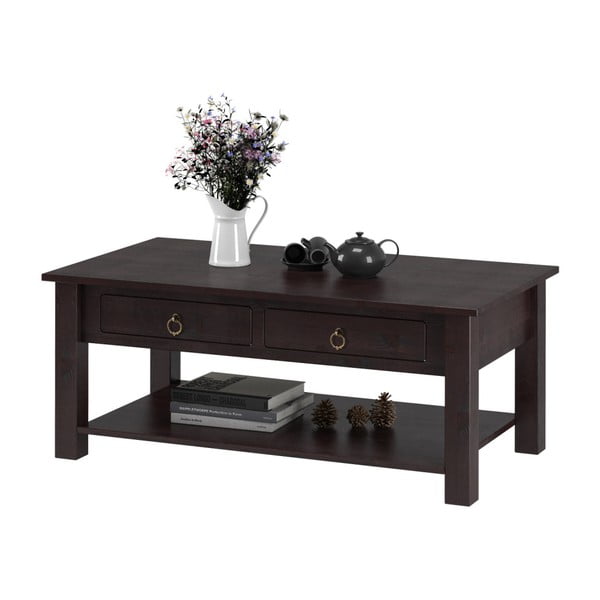 Tamsiai rudas pušies kavos staliukas Støraa Inda-image-1