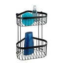 Juoda dviejų pakopų kampinė lentyna su krepšeliais Wenko Classic Plus