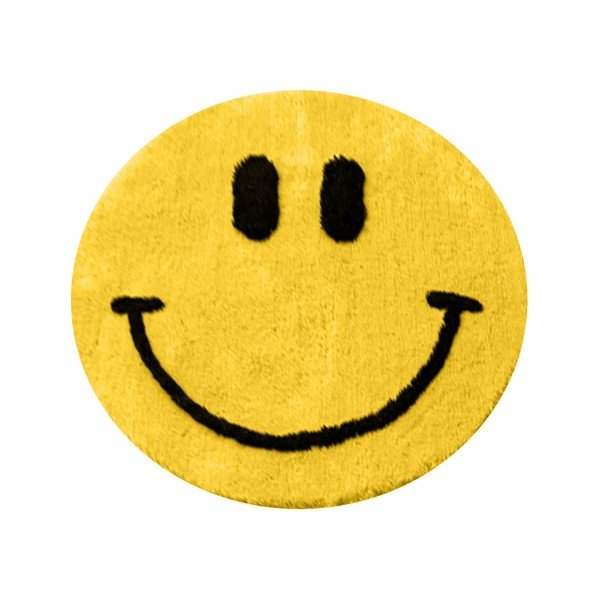 Geltonos spalvos vonios kilimėlis ø 90 cm Yellow Smile – Foutastic