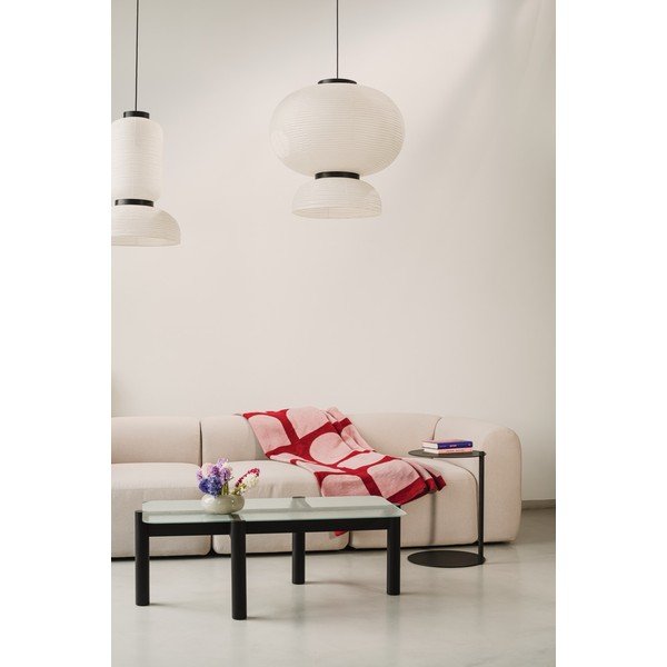 Juodos spalvos kavos staliukas su stikliniu stalviršiu 55x105 cm Kob – noo.ma-image-2