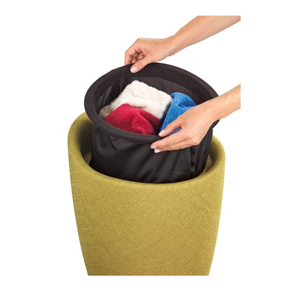 Žalias skalbinių krepšys ir taburetė viename "Wenko Linen Look", 20 l-image-3