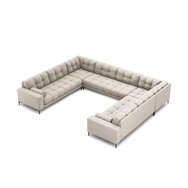 Kampinė sofa smėlio spalvos („U“ formos) Bali – Cosmopolitan Design-image-3