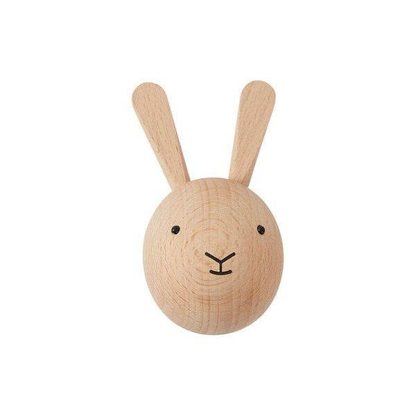 Sieninis natūralios spalvos iš buko masyvo kablys Rabbit – OYOY Mini