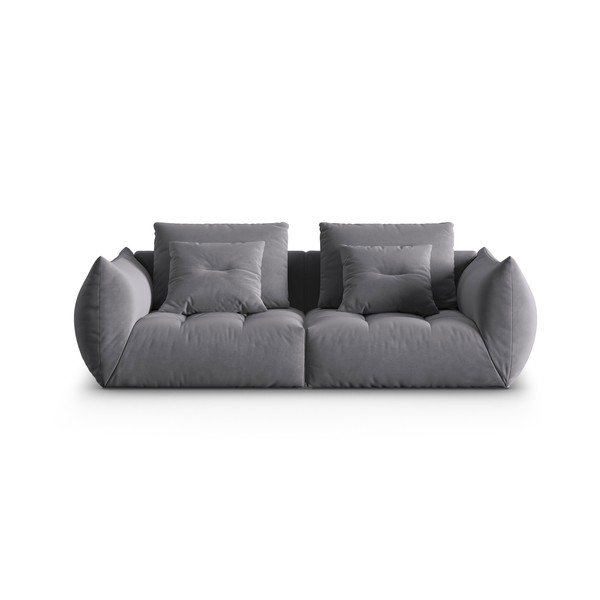 Tamsiai pilkos spalvos iš velveto sofa 232 cm Bloom – Micadoni 