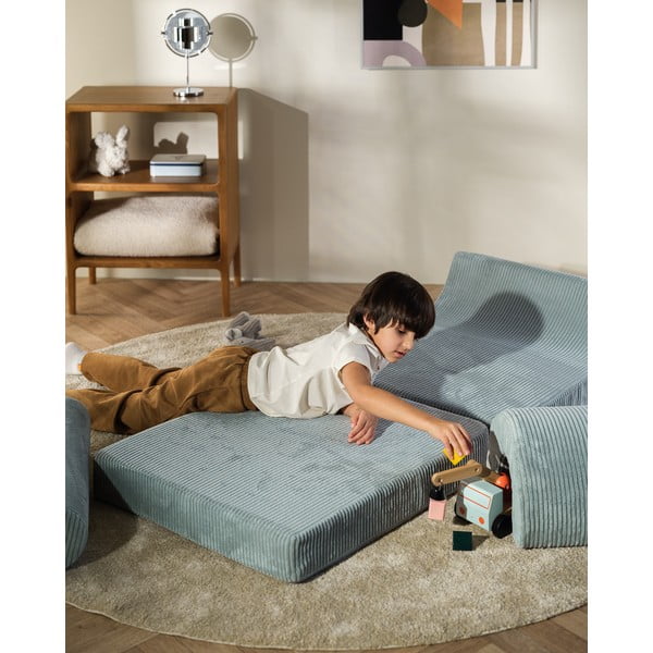 Mėtų spalvos iš kordinio velveto vaikiškas krėslas Flipster – Wigiwama-image-4