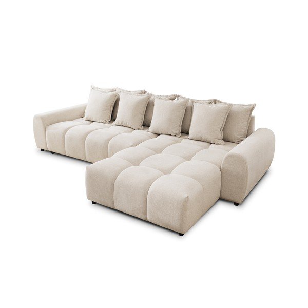 Smėlio spalvos kampinė sofa (su dešiniuoju kampu/su gultu) Albane  – Ropez-image-2