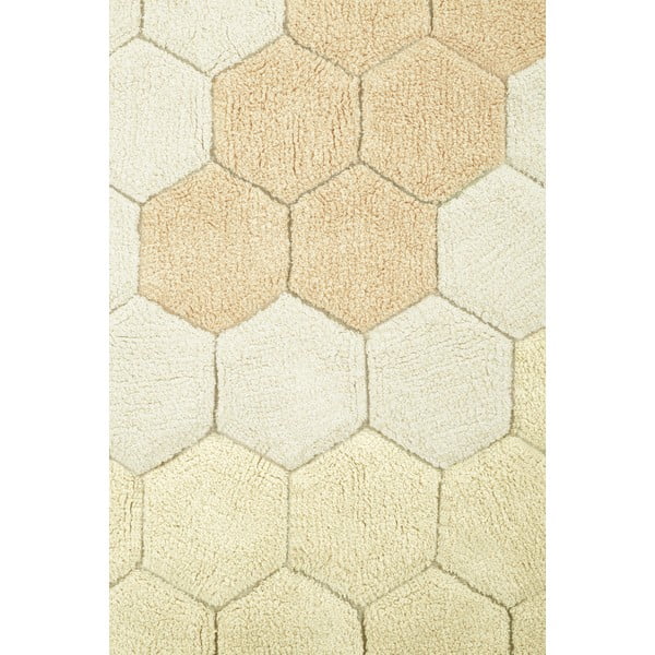Skalbiamas/rankų darbo iš medvilnės apvalios formos kilimas ochros spalvos ø 140 cm Honeycomb Golden – Lorena Canals-image-4