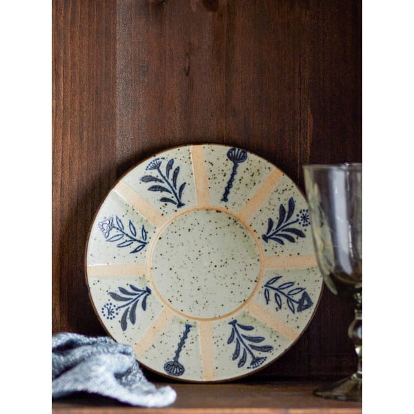 Desertinė iš akmens masės lėkštė šviesiai mėlynos spalvos/kreminės spalvos ø 16 cm Leonie – Bloomingville-image-2