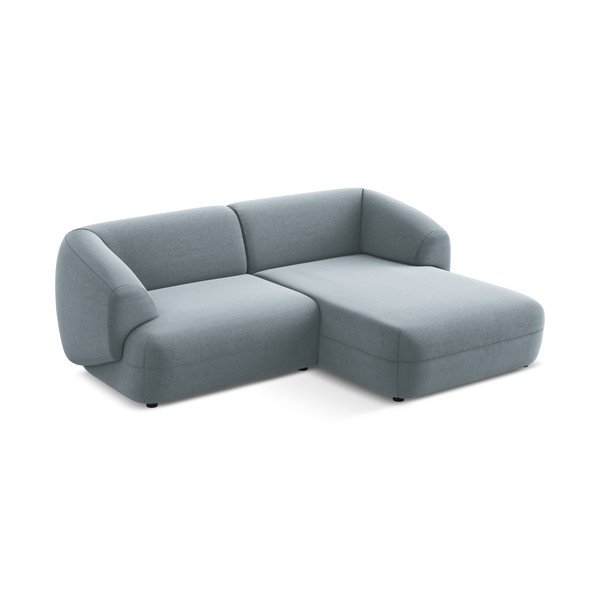 Šviesiai mėlynos spalvos iš velveto kampinė sofa (su dešiniuoju kampu) Moana – Makamii-image-3