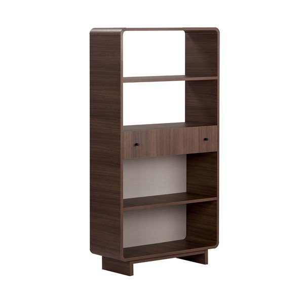 Tamsios natūralios spalvos knygų spinta  iš riešutmedžio 78x153x34 cm Senza – Nordure