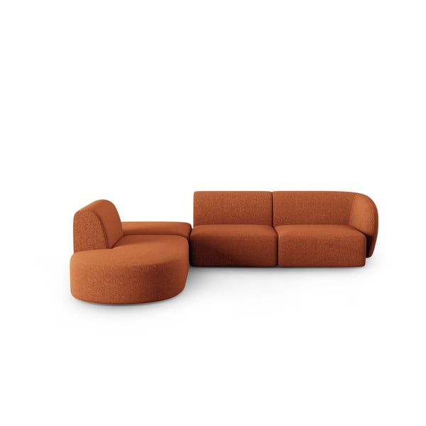Kampinė sofa oranžinės spalvos (su kairiuoju kampu) Shane – Micadoni Home
