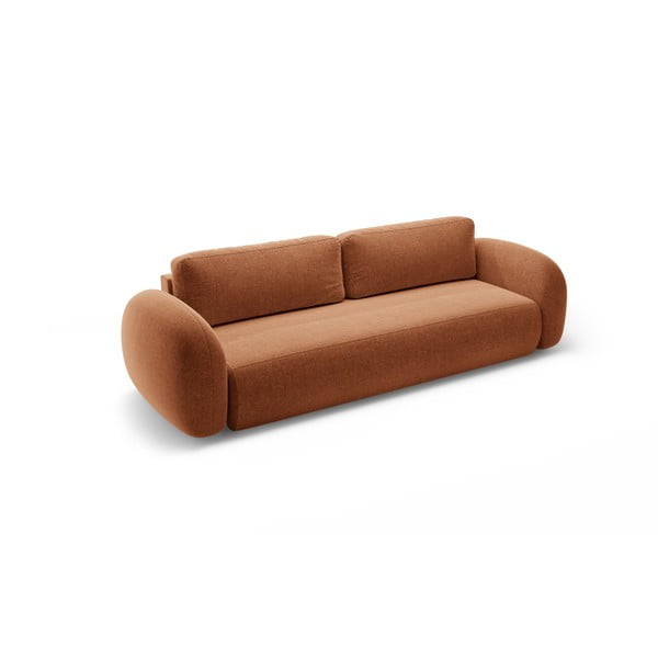 Raudonos plytų spalvos iš šenilinio audinio sulankstoma/su sandėliavimo vieta sofa 262 cm Tonale – Cosmopolitan Design-image-2