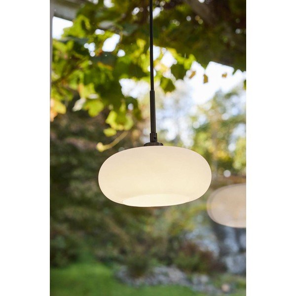 Baltos spalvos/matinės sidabrinės spalvos kabantis šviestuvas iš opalinio stiklo ø 20 cm Thalia – Jotex-image-1