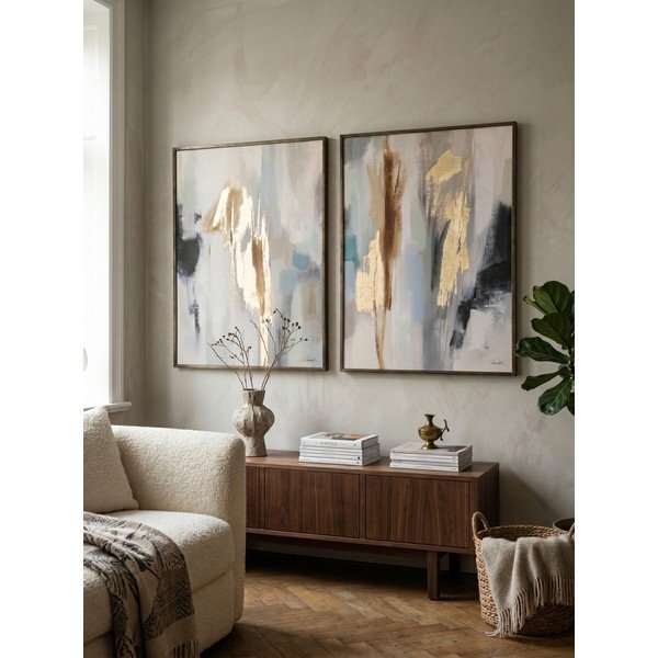 Spausdinti/su rankomis dažytais elementais paveikslai su rėmeliu/tapyba ant drobės 2 vnt. 60x80 cm Gallery – Bizzotto-image-1
