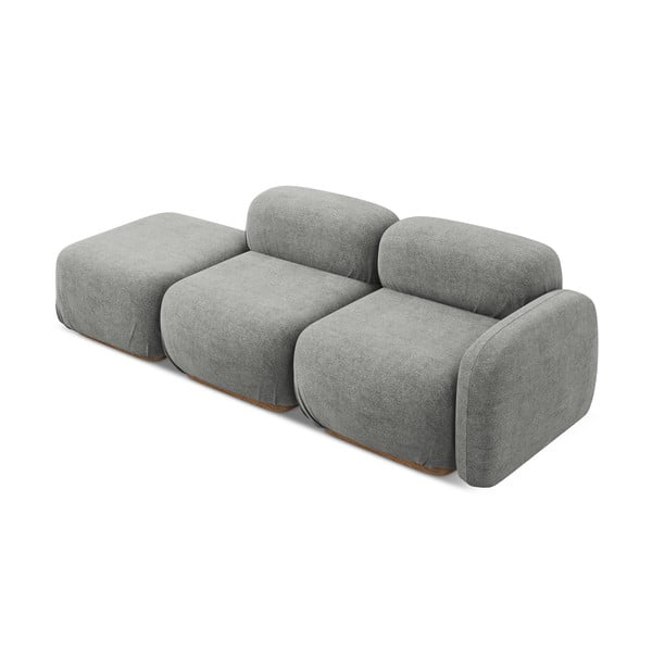 Pilkos spalvos iš boucle modulinis gultas (su kairiuoju kampu) Ailani – Makamii-image-4