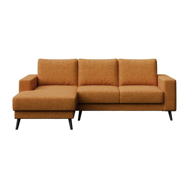 Kampinė sofa oranžinės spalvos (su kairiuoju kampu) Fynn – Ghado