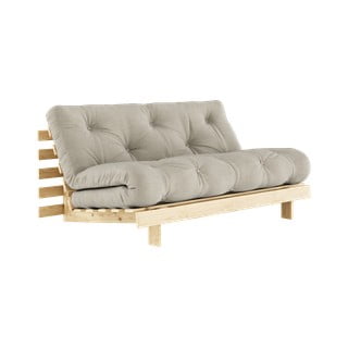Smėlio spalvos lininė sofa lova 160 cm Roots - Karup Design
