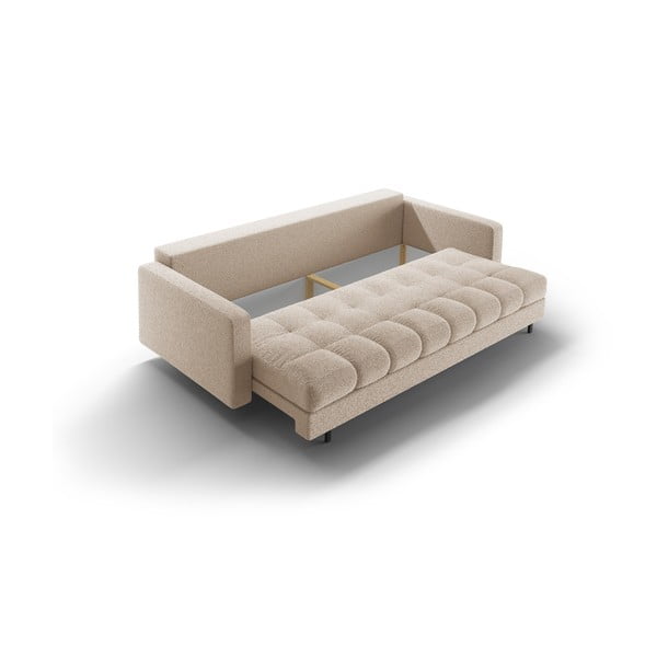 Smėlio spalvos iš boucle sulankstoma/su sandėliavimo vieta sofa 222 cm Bali – Cosmopolitan Design-image-4