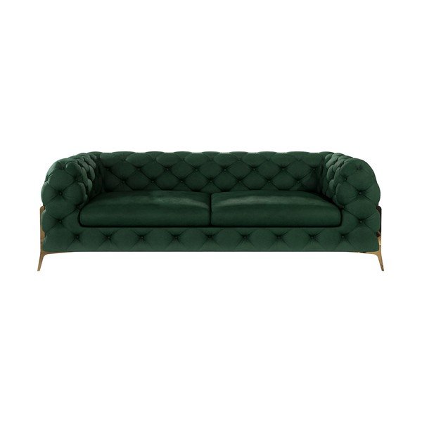 Tamsiai žalios spalvos iš velveto sofa 225 cm Chelsea Bis – Ropez