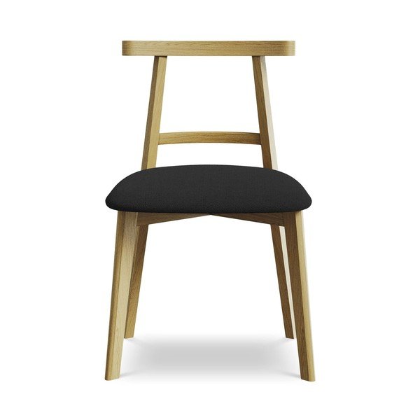 Juodos spalvos iš medienos masyvo valgomojo kėdė Ohelo – Makamii-image-1